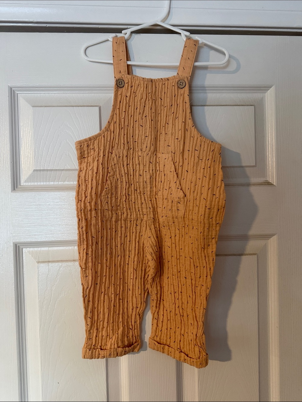 Zara Mustard Tan Textured Kids Overalls